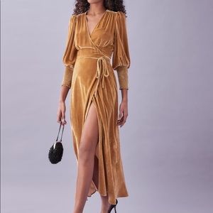 NWT Reformation Mandi Maxi Wrap velvet Dress XS